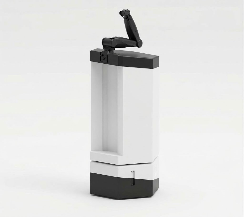 Bathroom cleaning robot concept render